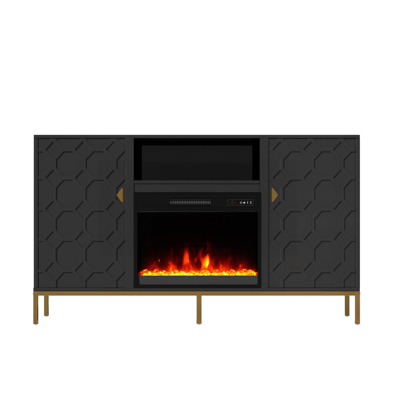 Crédence de rangement l 59,53 po, Noir, Yes