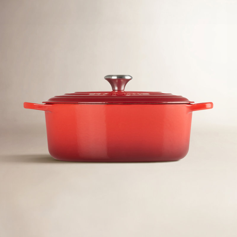 Le Creuset Enameled Cast Iron Oval Dutch Oven with Lid, 2.75 quarts, Cerise