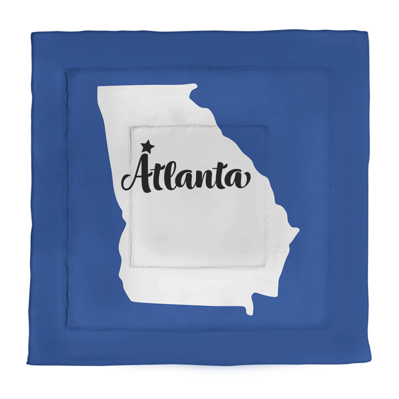 Modern & Contemporary Percale Comforter, Blue/White