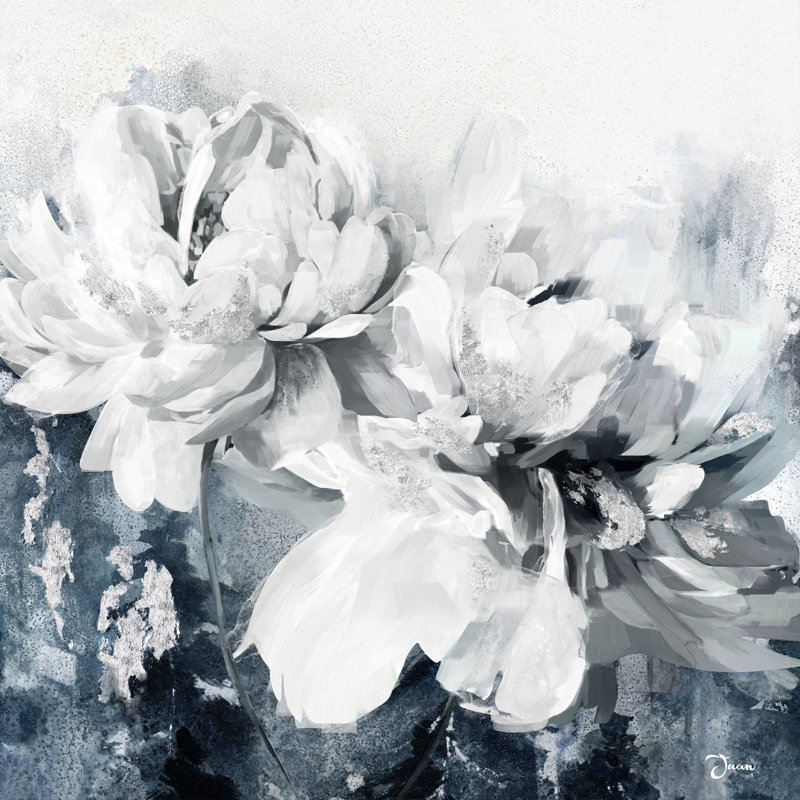 Une fleur blanche - reproduction d'art sur toile tendue, H 20 po x l 20 po x 1,5 po