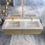 Meuble-lavabo mural moderne à rayures avec lavabo et tiroir à fermeture en douceur-901859951