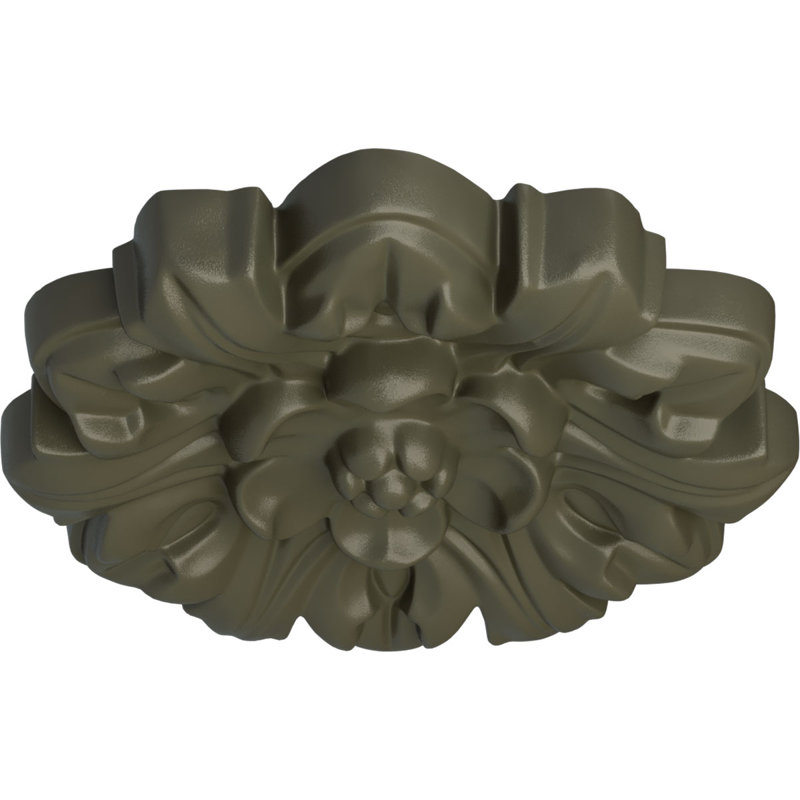 Médaillon de plafond Endurathane Claremont, DE 9 po x P 4 1/2 po x P 1/2 po (convient aux auvents jusqu'à 5 5/8 po), pot peint à la main de finition crème