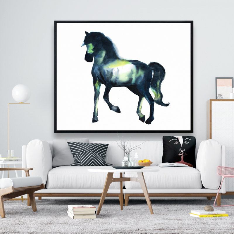 "Cheval élégant" sur toile, H 48 po x l 60 po