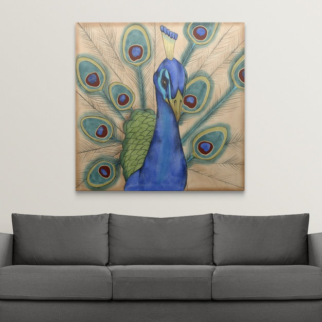 « i » jennifer de la peinture, reproduction d’art Eccentric Bird, H 35 po x l 35 po x P 1,5 po, Toile