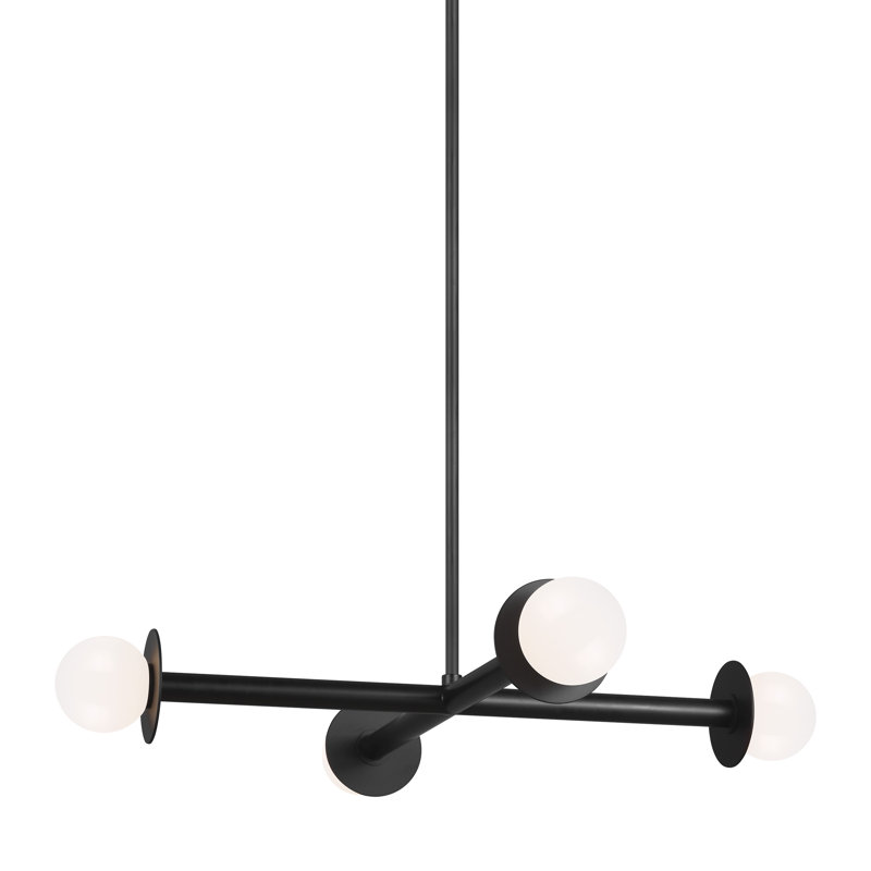 Allegra 4 - Light Dimmable Sputnik Modern Linear Chandelier, Midnight Black