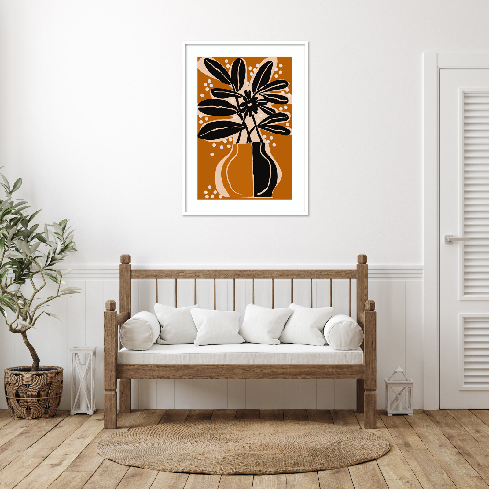 Ochre Still Life No 6 by Treechild Wood Framed Wall Art Print, White, 41" H x 30" W