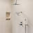 Ceiling Mount 12" High-Pressure Rainfall Shower Faucet, Dual Rainfall Shower Head System with Thermostatic Valve-105239437