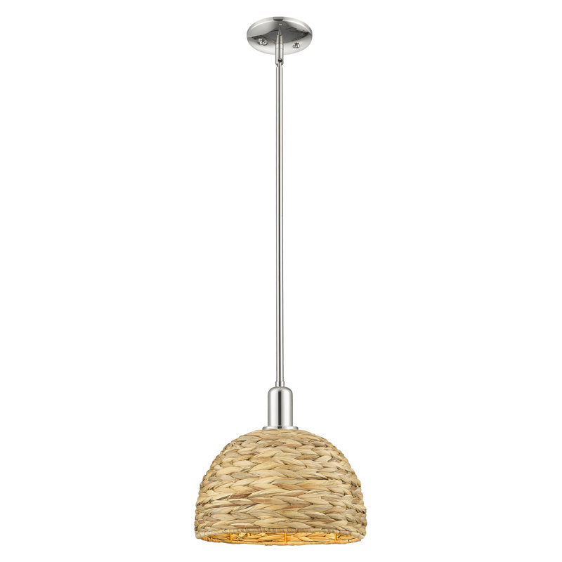 Arcadia - Alyxandrea - Mini-luminaire suspendu 1 tige 12 po, Nickel poli, H 11,38 po x l 12 po x P 12 po