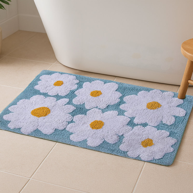 Solid Aqua Cotton Bath Mats, Aqua