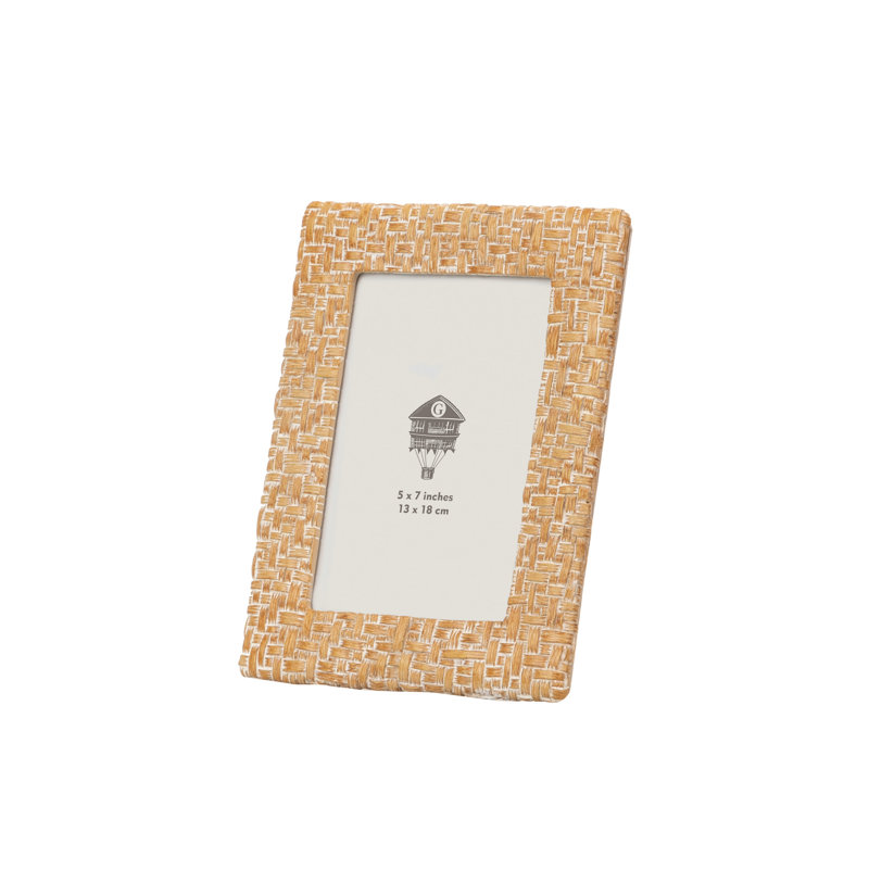 NATURAL WHITE RESIN PHOTOFRAME, 13cm x 18cm