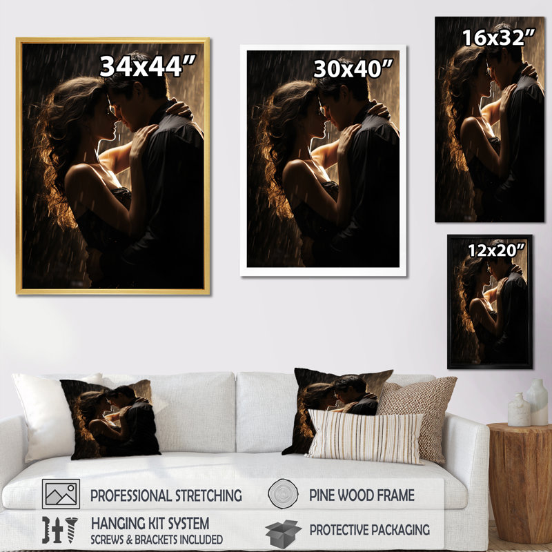 " Wedding Couple Celestial Union II ", 44" H x 34" W x 1.5" D, Gold Single Picture Framed