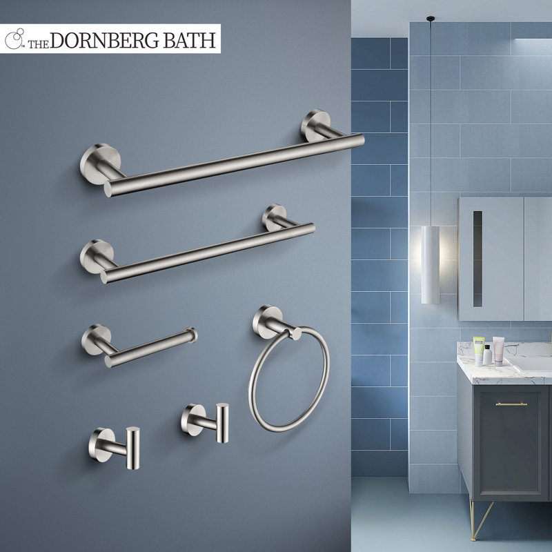 6 - Piece Bathroom Hardware Set, Brushed Nickel