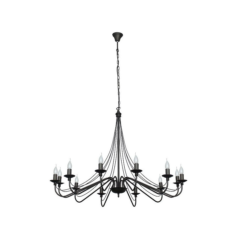 Pinckneyville 12 - Light Candle Style Chandelier, Black