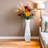 Tall White Ceramic Floor Vase For Modern Home Decor, Unique Origami Design, Handcrafted For Stability And Elegance-1874087201