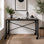47" Writing Desk, Synthetic Wood, Oak & Black Metal Frame.              