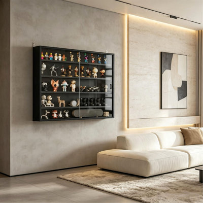 Multi-Tier Showcase,Wall-Mounted Display Cabinet,Modern Wall Display Unit,Display Case