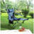Adjustable Reclining Folding Camping Chair with Cup Holder, Side Pockets & Carry Bag, Dark Blue Polyester