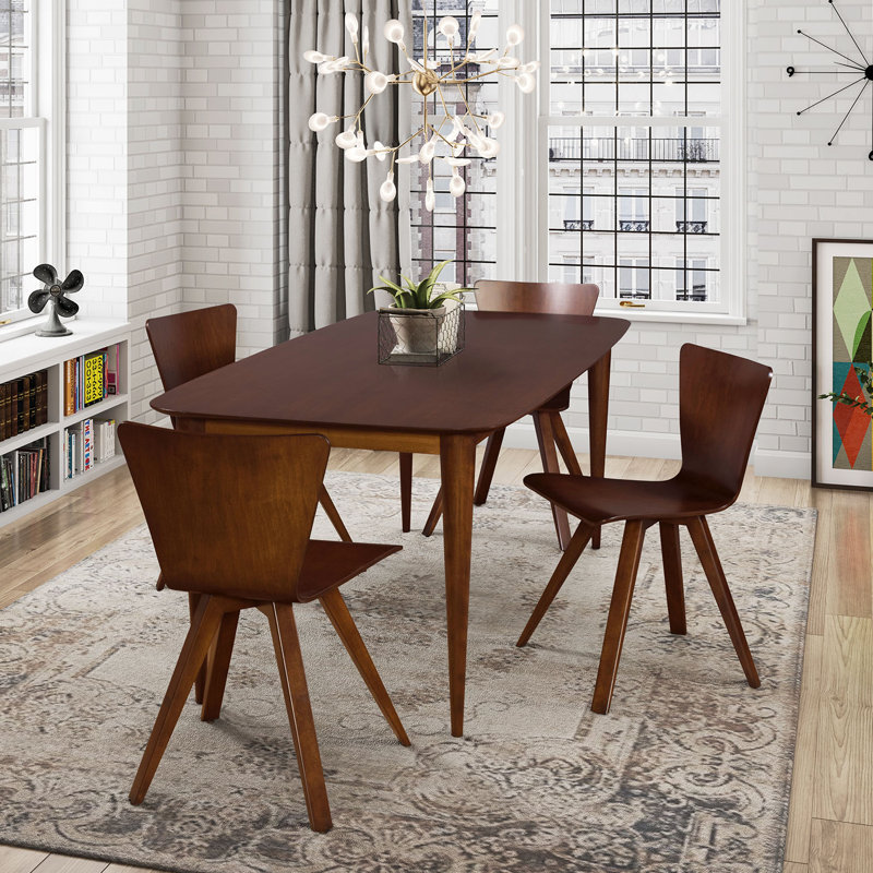 Couey Maple Solid Wood Dining Table, 29" H x 60" L x 36" W, Java