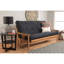 Matelas de futon double en coton et mousse en suède de couleur noire Pembrely Row non inclus