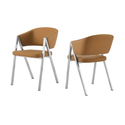 Vertex - Chaise de salle à manger moderne en cuir végétalien