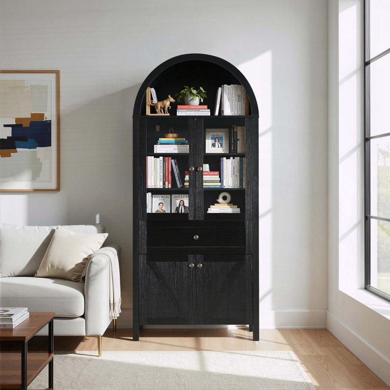 Armoire dôme rétro avec artisanat antique et grand espace de rangement - noir, Noir
