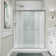 44-48" W x 70" H Semi-Frameless Double Sliding Shower Door with with 1/4"(6mm) Explosion-Proof Clear Tempered Glass