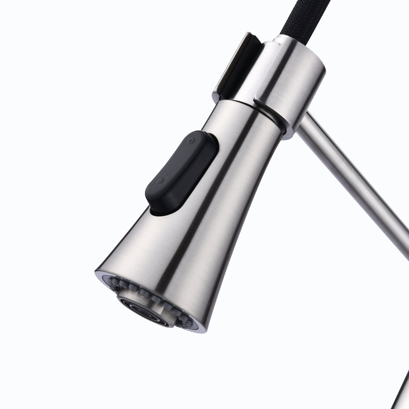 Robinet de cuisine rétractable en nickel brossé, Nickel brossé