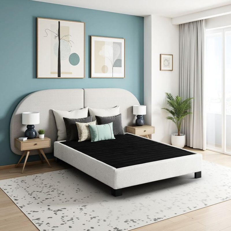 Plateforme de lit tapissier Oatmeal