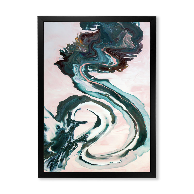 «Luxury Emerald River», art sur toile, L 30 po x H 40 po, Toile avec cadre photo noir