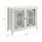 2-door Console Cabinet White - Rectangular Table With Shelf Glass Doors And Wooden Tapered Collar In Door Storage Foundation