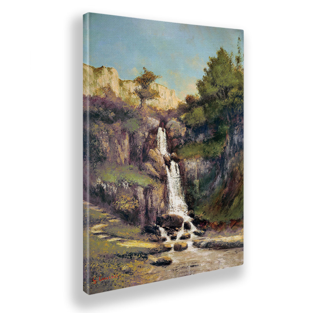 Wandbild Der Wasserfall von Gustave Courbet