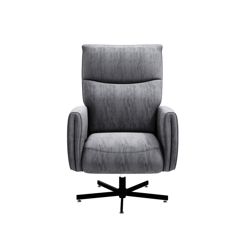 Fauteuil inclinable électrique pivotant à 360 ° électrique, recouvert de velours et de type C, pour bureau à domicile et salon, gris foncé, installation rapide