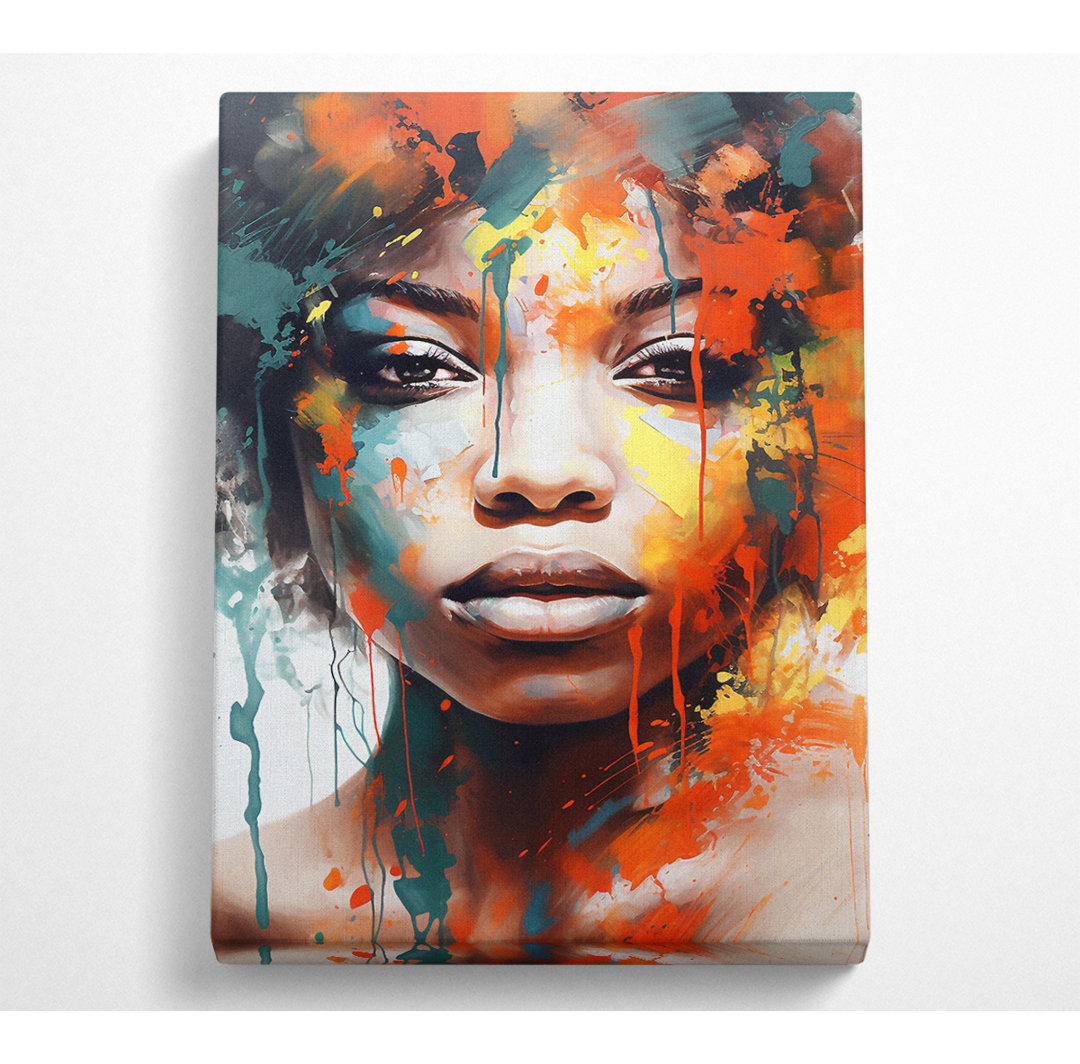 Graffiti Woman Art - Kunstdrucke auf Leinwand - Wrapped Canvas