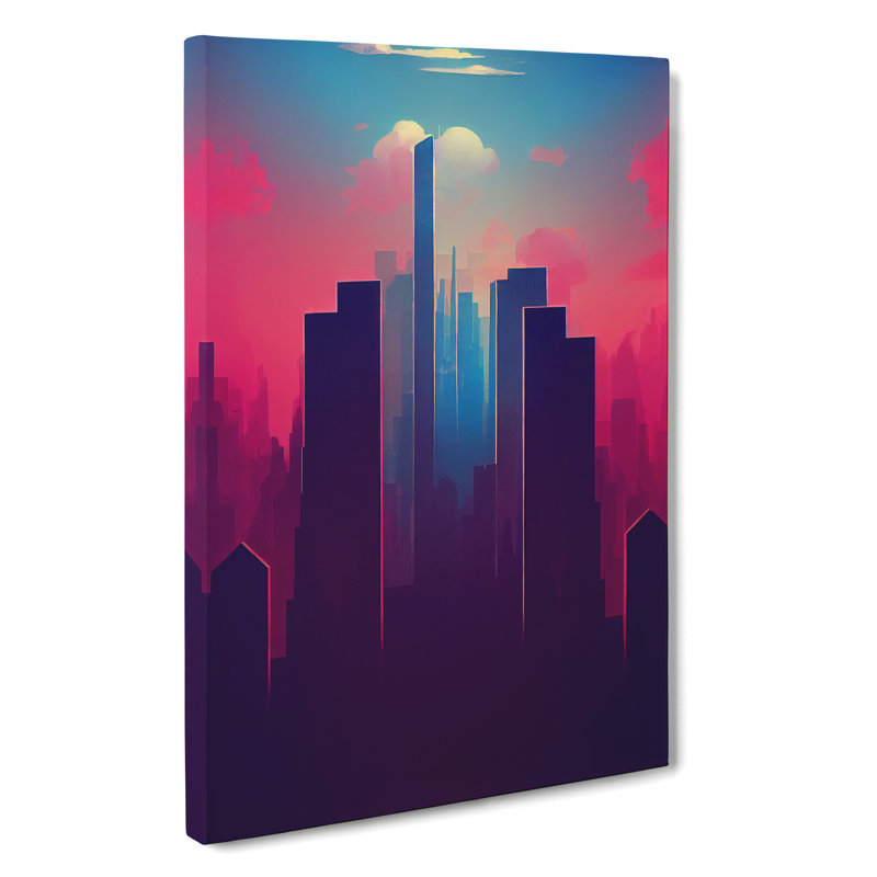 Dignified City Skyline Abstract - Wrapped Canvas, 76cm H x 50cm W x 3cm D