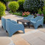 SAVONA Coffee Table with 4 VERONA RELAX Chairs Set Aqua Blue-117572245