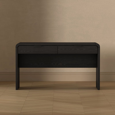 Grace 54" Modern Home Office Desk with 2 Drawers in Black