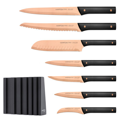 Knight 13-Piece Titanium Plated Cutlery Block Set Knight 13-Piece Titanium Plated Cutlery Block Set