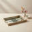 Rectangular Mirrored Wood Tray, Decorative Mediterranean Pattern Mirror Serving Tray