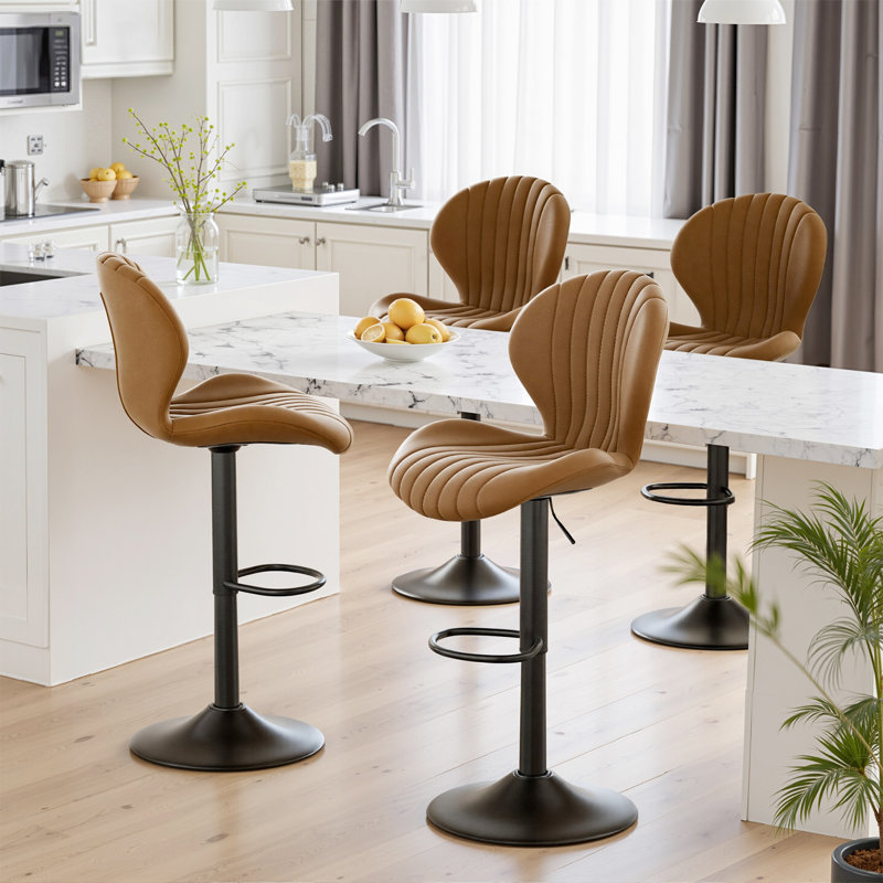 19,29 po Tabourets de bar modernes pivotants, tabourets de bar à hauteur de comptoir avec dossier haut, assemblage facile en 3 à 5 minutes pour le bar, la cuisine et la salle à manger
