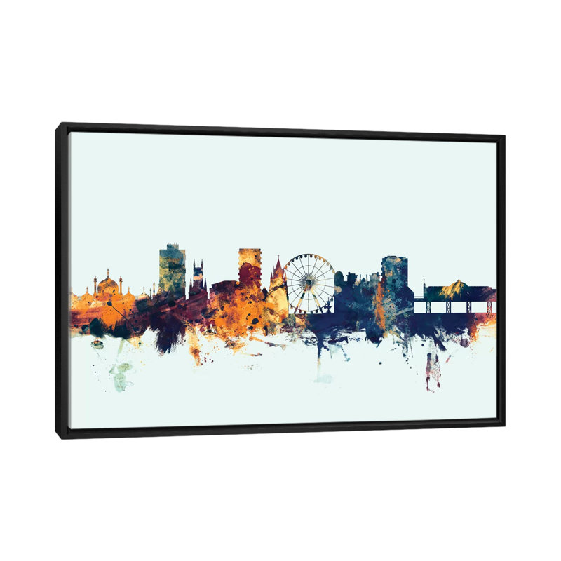 Reproduction d'art sur toile tendue Skyline Series: Brighton, Angleterre, Royaume-Uni, H 32 po x l 48 po x P 1,5 po