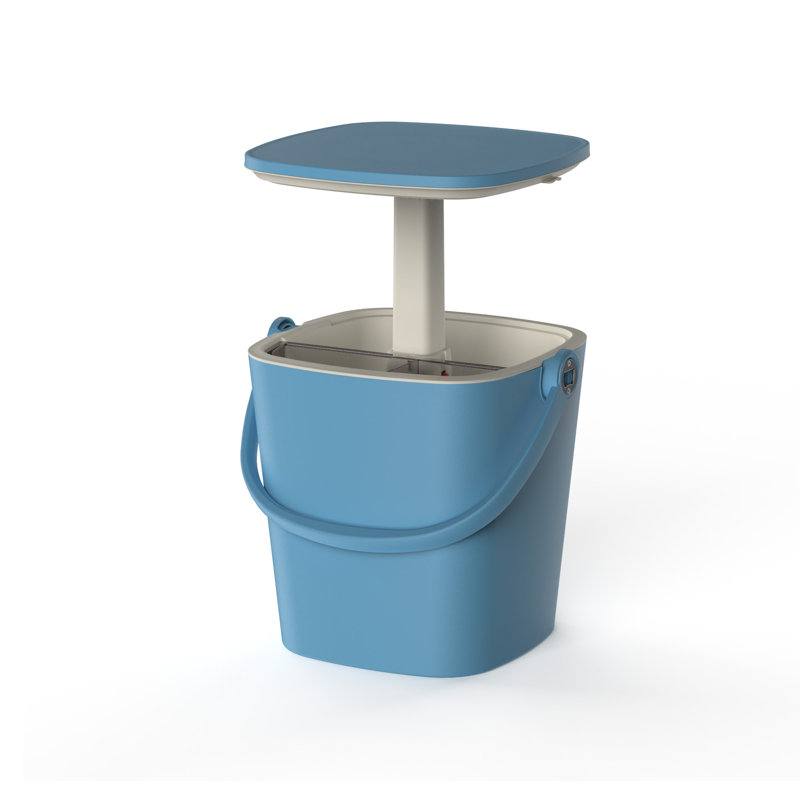 Table portative pour glacière 3-en-1 avec couvercle relevable, Bleu