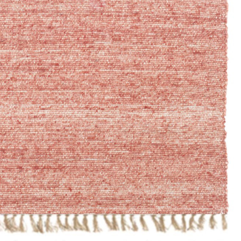 Brogan Berber Reversible Natural and Red Wool Area Rug with Jute Core and Jute Fringe, 7'10" x 10'4"