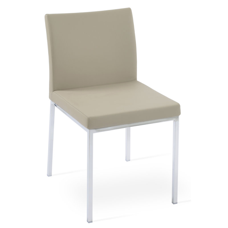 Chaise d'appoint en métal Aria, Couleur os PPM, Acier inoxydable
