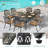 Square Outdoor Dining Table Umbrella Hole , 64 " W 64 " D