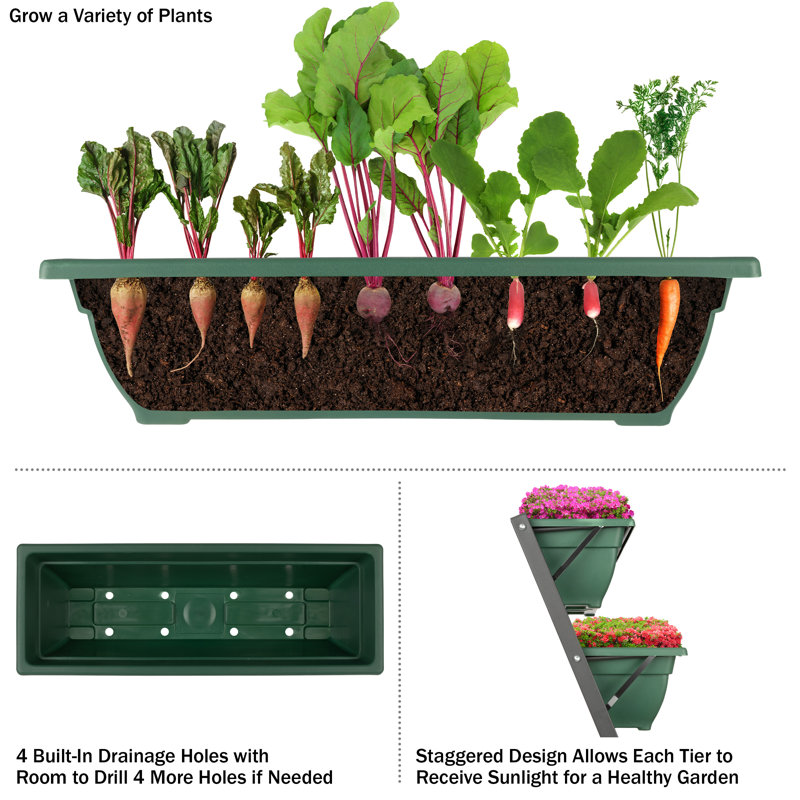 Clymer Raised Garden Beds - 5 Tier Vertical Garden Planter - Planters for Outdoor Plants - Gardening and Greenhouse Accessories by Pure Garden