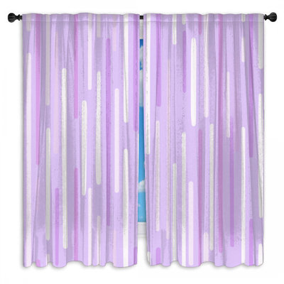 Rideaux de fenêtre mauve à motif de voilage transparent et obscurcissant - 2 panneaux
