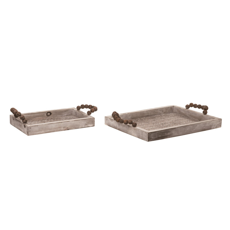 Ensemble de 2 plateaux décoratifs pour l'intérieur en bois