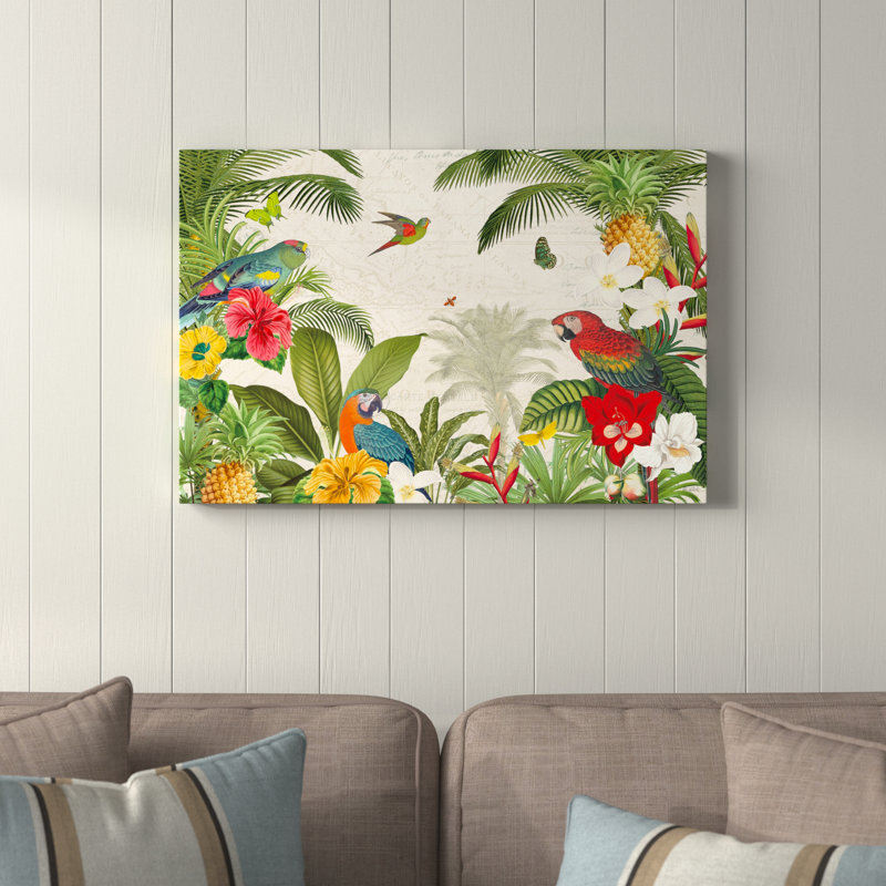 Parrot Paradise I by Katie Pertiet - Wrapped Canvas Painting, 51cm H x 76cm W
