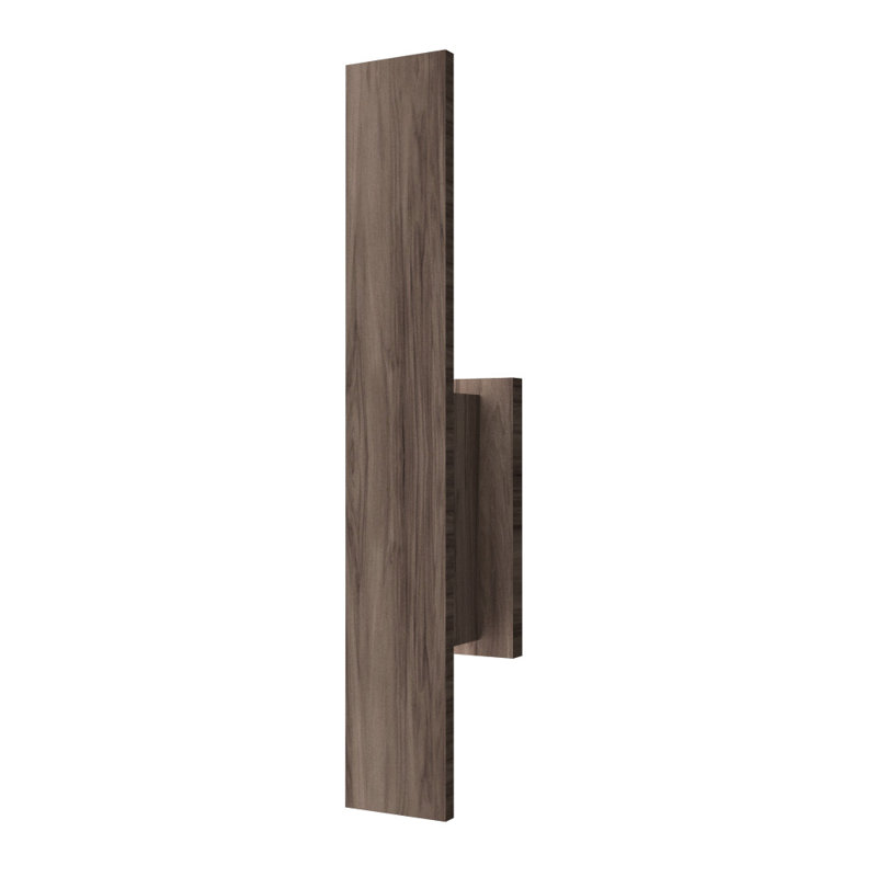 Applique murale encastrée à 1 lumière DEL à intensité variable, Noyer américain, H 17,72 po x l 4,33 po x P 2,39 po