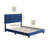 Pisa Velvet Upholstered Platform Bed Frame with Adjustable Headboard, Solid Wood Beam Support System, No Box Spring Required-2110187614-2110187601